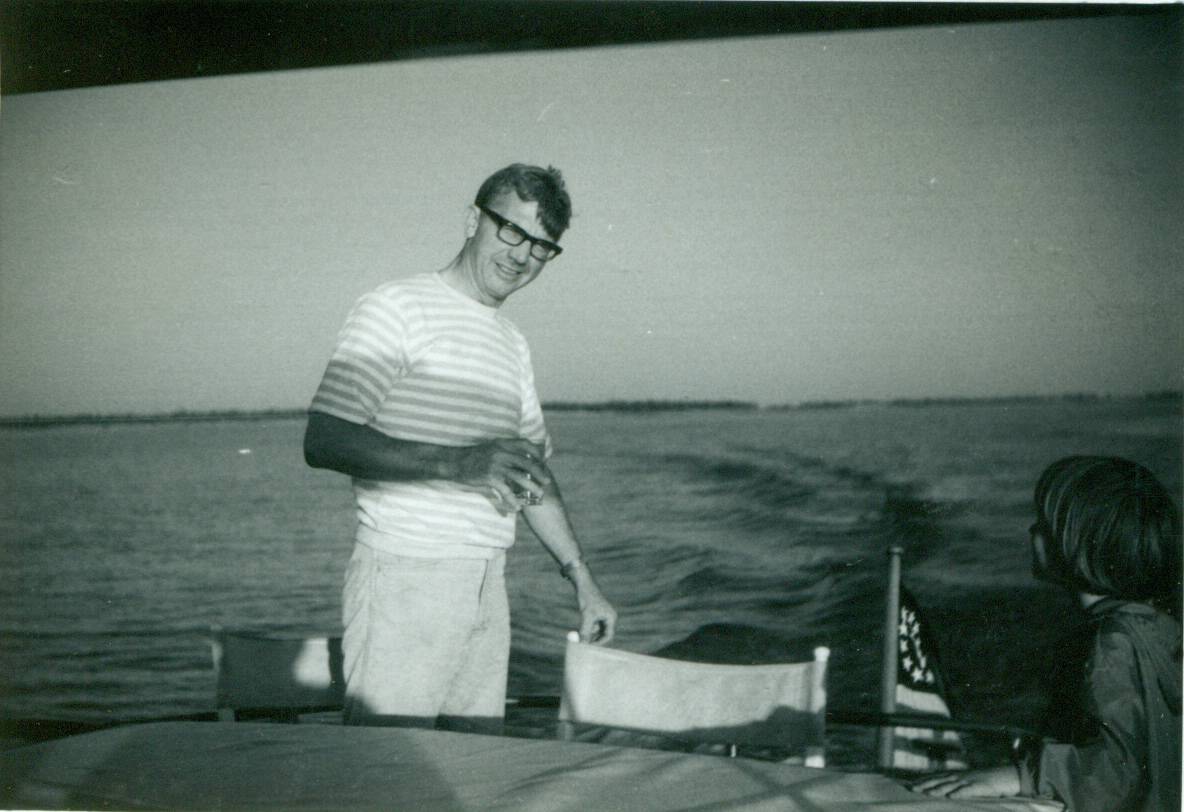 Dad on a boat