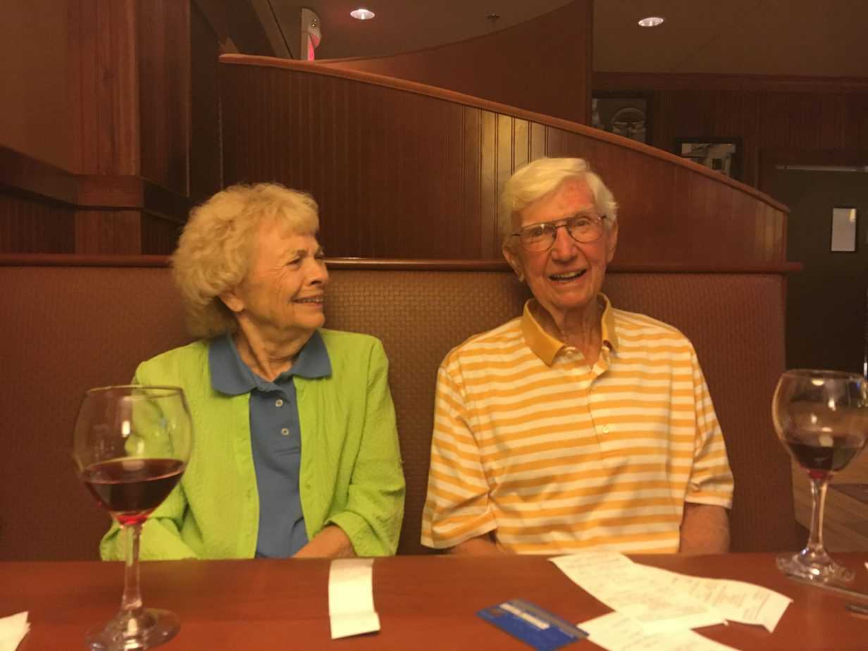 mom and dad laughing